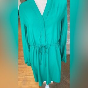 GAP Green Shirt Dress WithDrawstring Waist